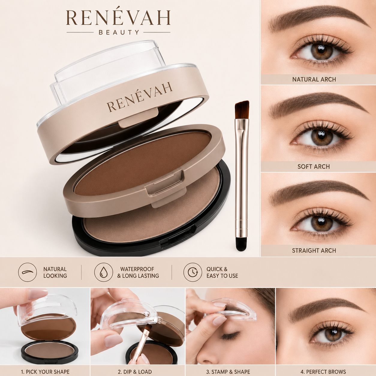 RENÉVAH Brow Stamp Kit product view